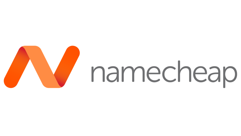 A logo with a written text of "namecheap"